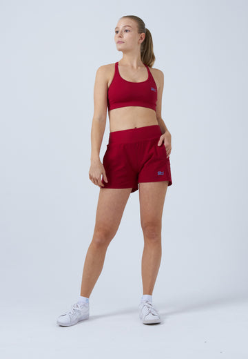 Mädchen & Damen und Gender Advantage Tennis Shorts mit Ballhalter, bordeaux rot von SPORTKIND
