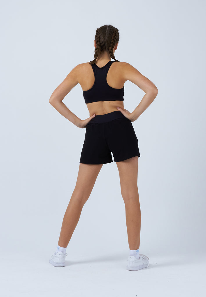Mädchen & Damen und Gender Advantage Tennis Shorts mit Ballhalter, schwarz von SPORTKIND