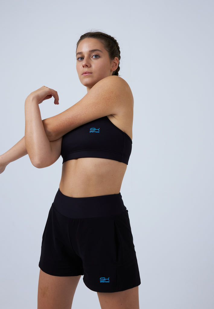 Mädchen & Damen und Gender Advantage Tennis Shorts mit Ballhalter, schwarz von SPORTKIND