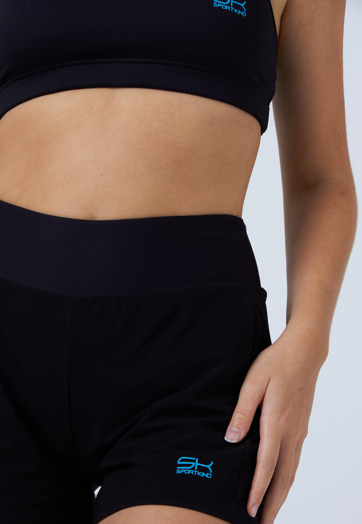 Mädchen & Damen und Gender Advantage Tennis Shorts mit Ballhalter, schwarz von SPORTKIND