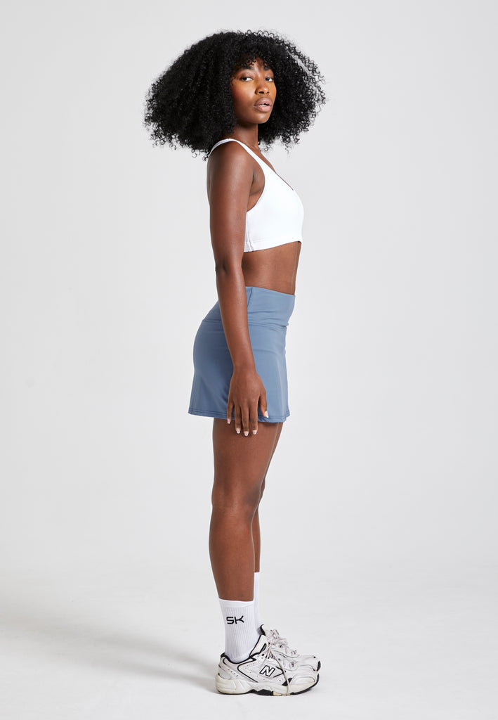 Mädchen & Damen Basic Tennisrock / Skort, grau blau von SPORTKIND