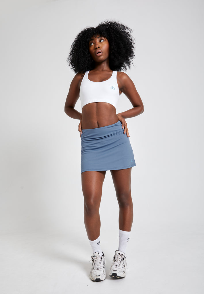 Mädchen & Damen Basic Tennisrock / Skort, grau blau von SPORTKIND