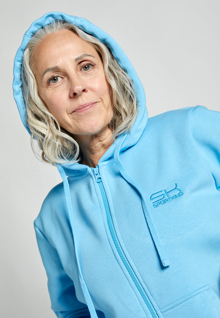Unisex Kapuzenjacke mit Reißverschluss unisex, hellblau von SPORTKIND