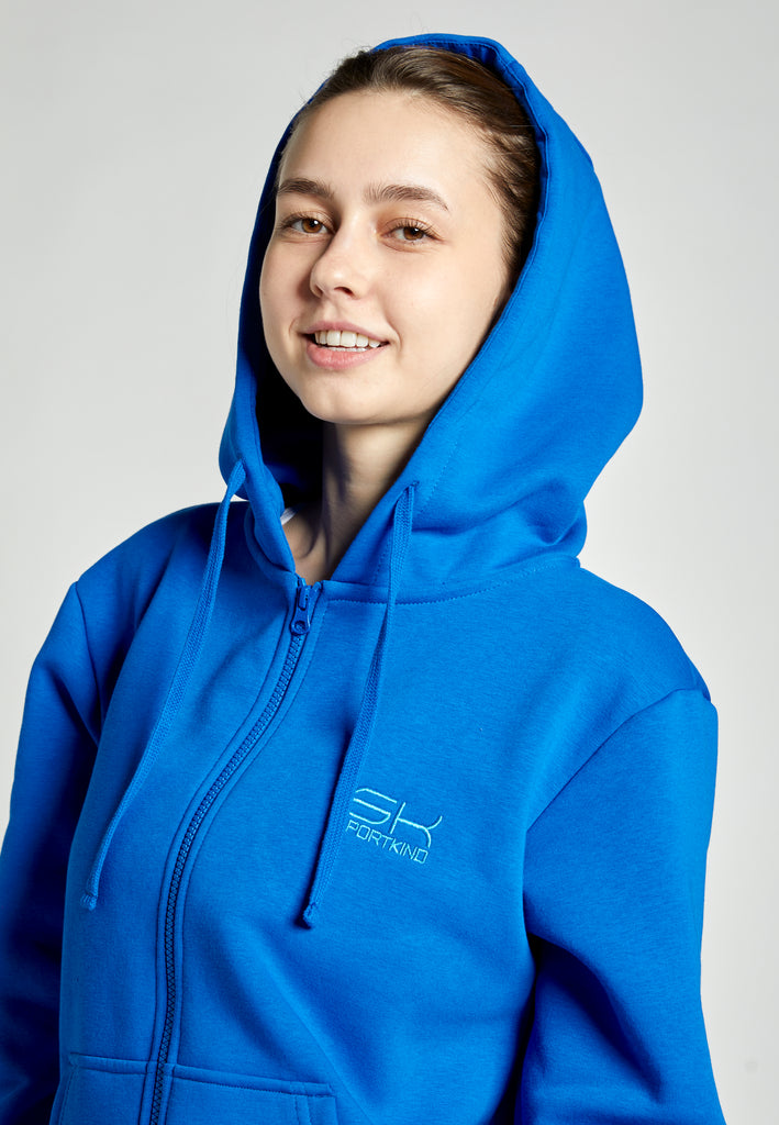 Unisex Kapuzenjacke mit Reißverschluss unisex, kobaltblau von SPORTKIND