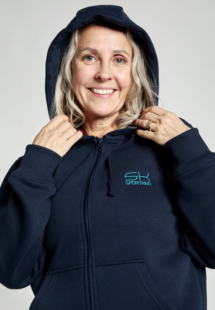 Unisex Kapuzenjacke mit Reißverschluss unisex, navy blau von SPORTKIND
