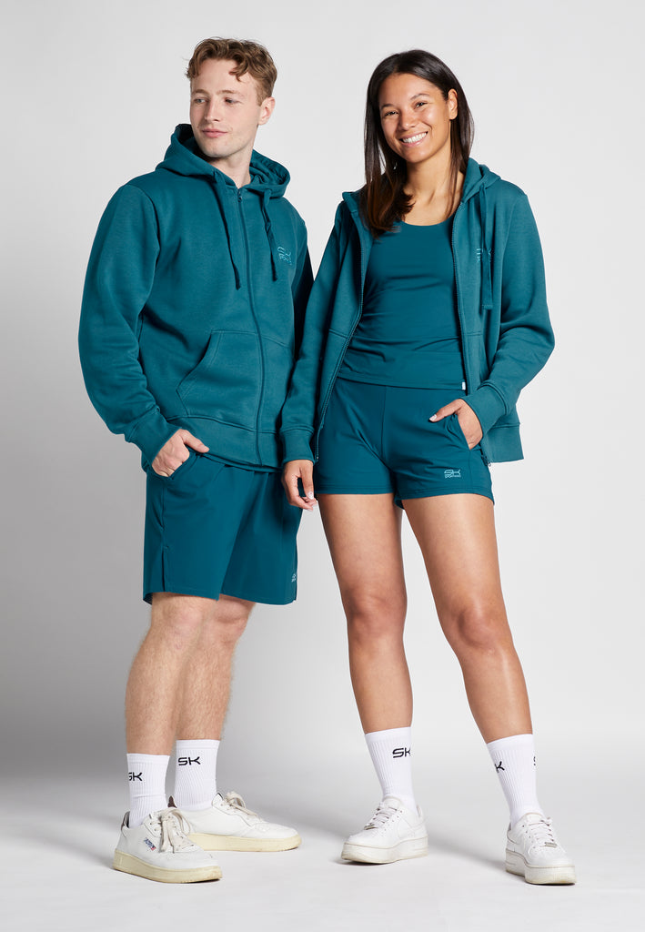 Unisex Kapuzenjacke mit Reißverschluss unisex, petrol grün von SPORTKIND