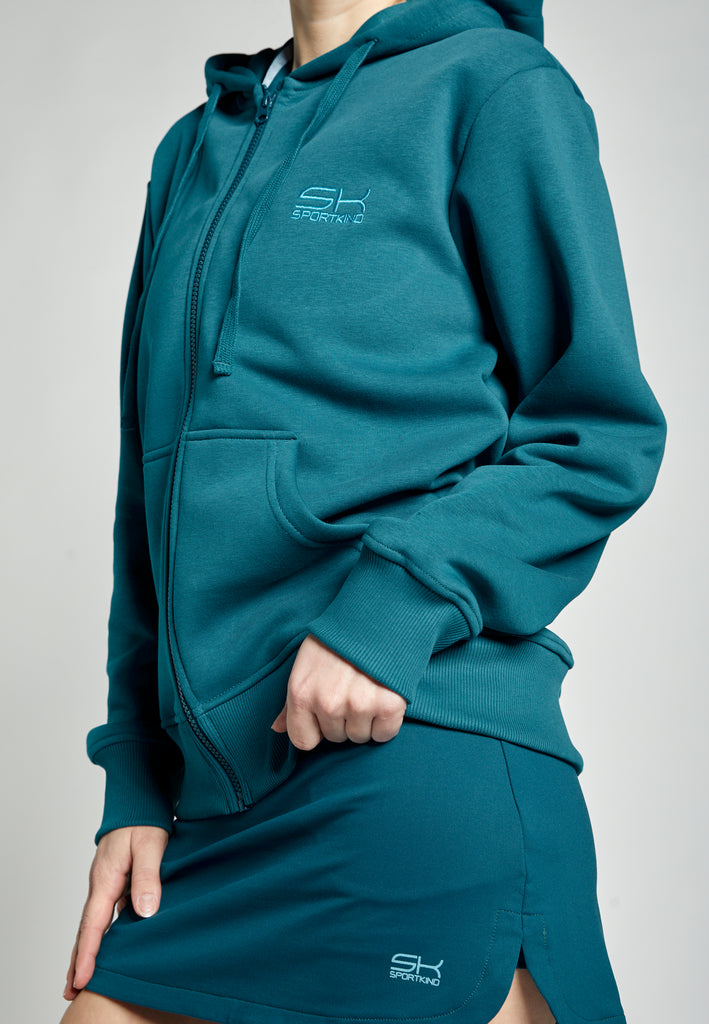 Unisex Kapuzenjacke mit Reißverschluss unisex, petrol grün von SPORTKIND