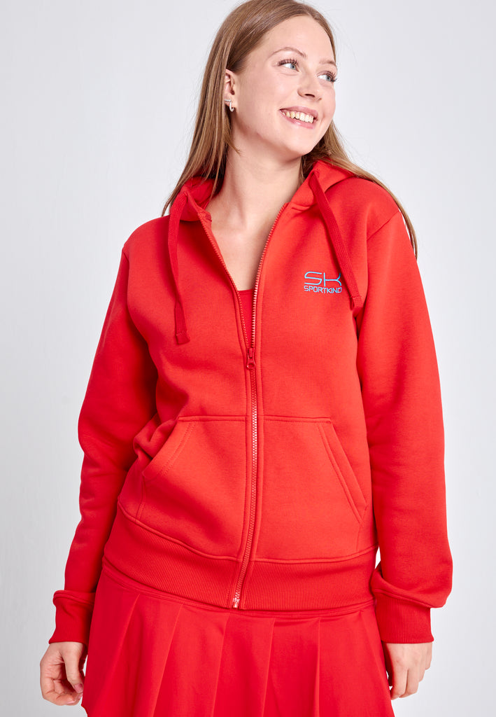 Unisex Kapuzenjacke mit Reißverschluss unisex, rot von SPORTKIND