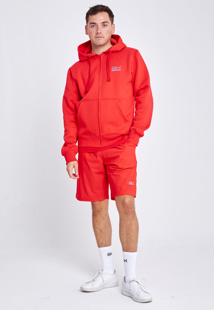 Unisex Kapuzenjacke mit Reißverschluss unisex, rot von SPORTKIND