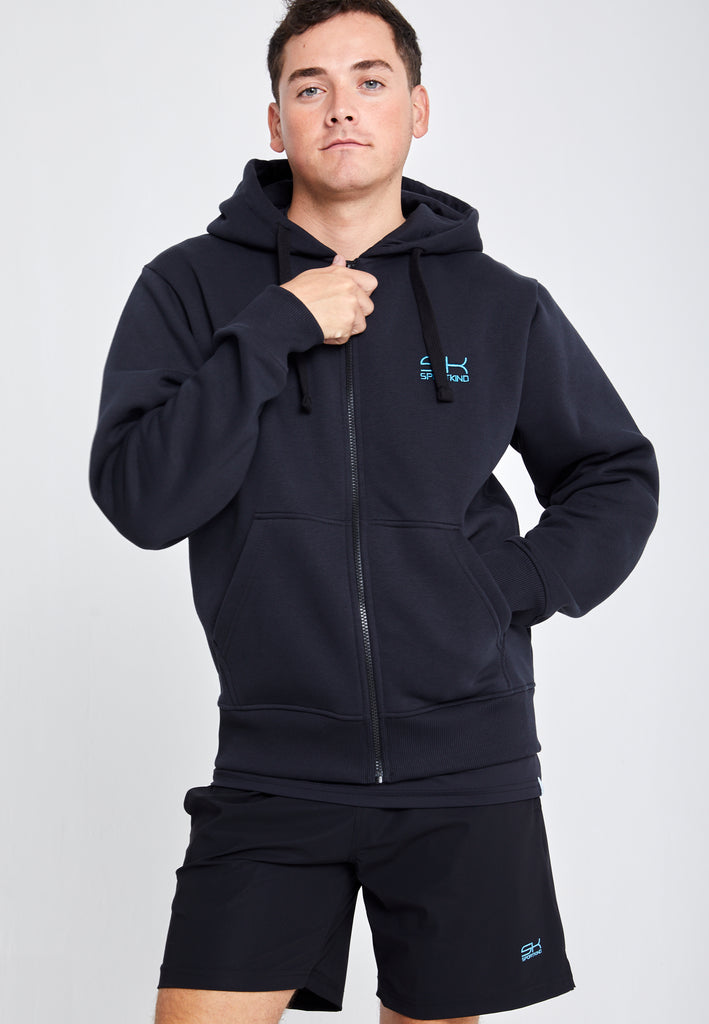 Unisex Kapuzenjacke mit Reißverschluss unisex, schwarz von SPORTKIND