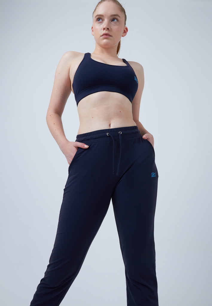 Mädchen & Damen und Gender Lange Trainingshose schmal, navy blau von SPORTKIND