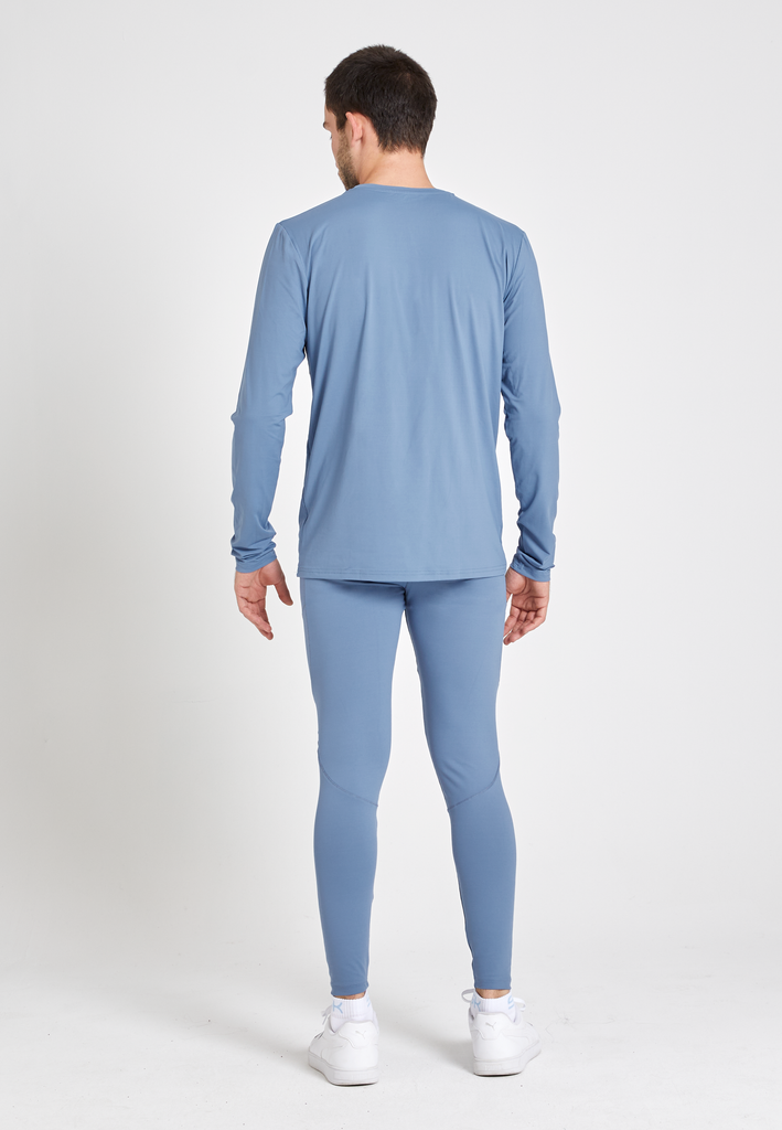 Jungen & Herren Lauftights mit Taschen, lang, grau blau von SPORTKIND