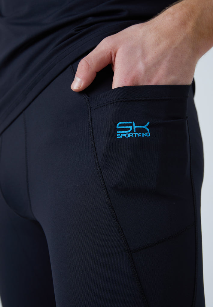 Jungen & Herren und Gender Short Tights / Radlerhose mit Taschen, schwarz von SPORTKIND