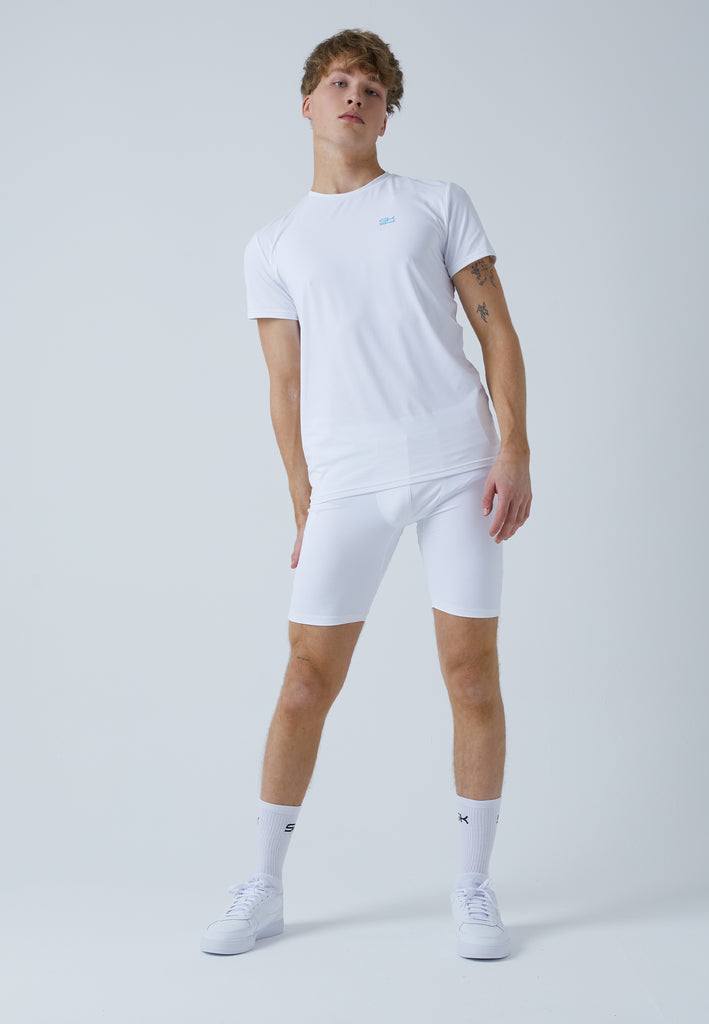 Jungen & Herren und Gender Short Tights / Radlerhose mit Taschen, weiß von SPORTKIND