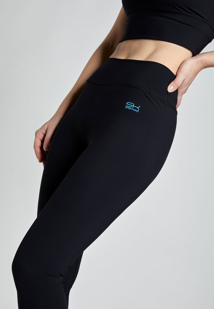 Damen Sport Leggings High Waist lang, schwarz von SPORTKIND