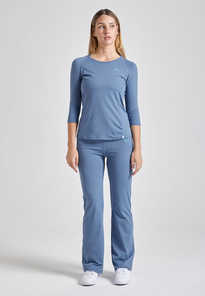 Mädchen & Damen und Gender Tennis 3/4-Longsleeve Shirt, grau blau von SPORTKIND