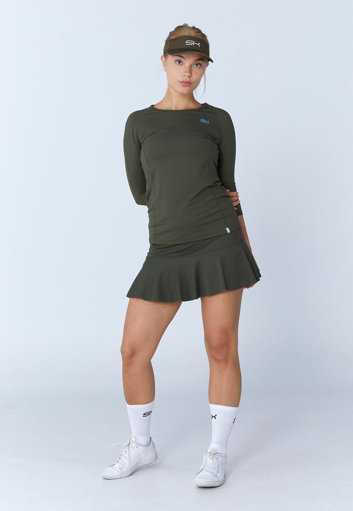 Mädchen & Damen Tennis 3/4-Longsleeve Shirt, khaki von SPORTKIND