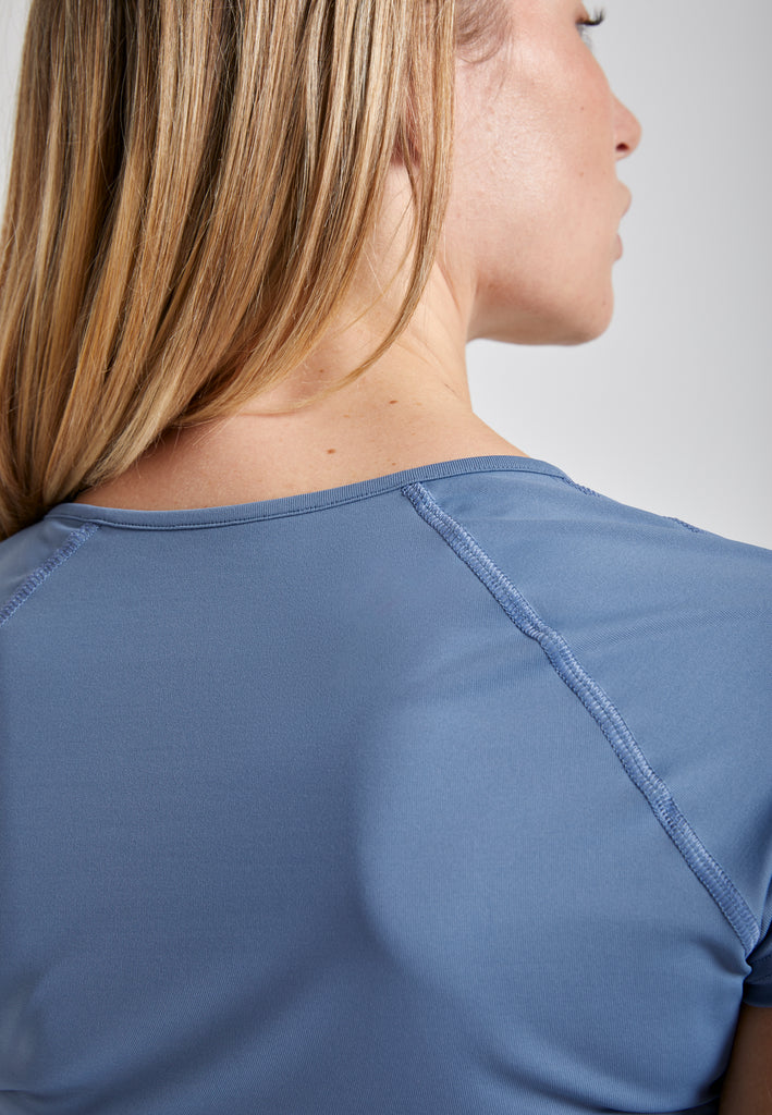 Mädchen & Damen Tennis Capsleeve T-Shirt, grau blau von SPORTKIND