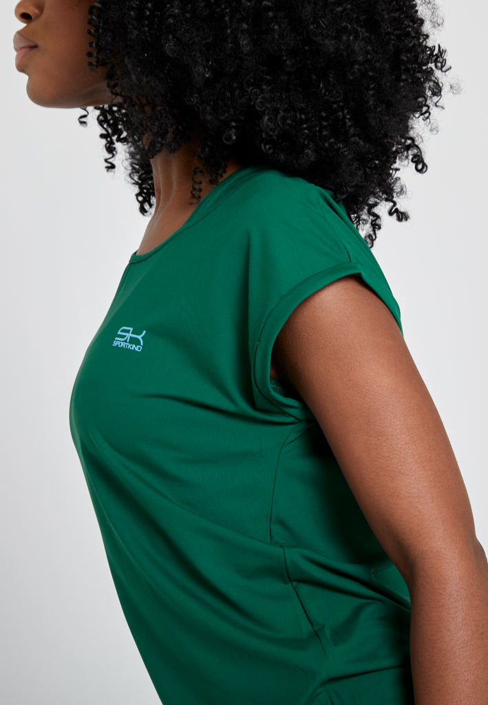 Mädchen & Damen Tennis Loose Fit Shirt, tannengrün von SPORTKIND