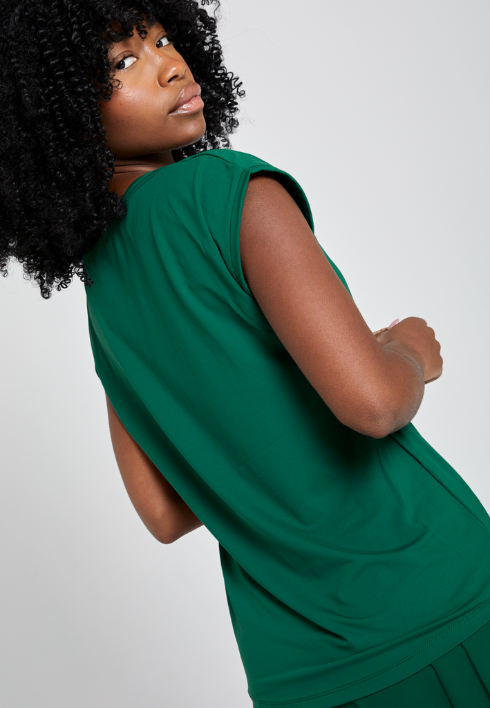 Mädchen & Damen Tennis Loose Fit Shirt, tannengrün von SPORTKIND