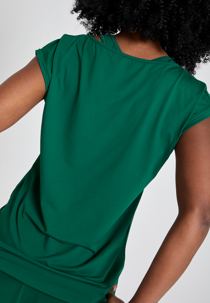 Mädchen & Damen Tennis Loose Fit Shirt, tannengrün von SPORTKIND