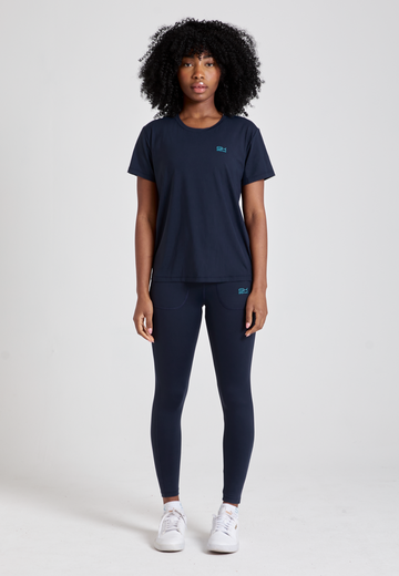 Mädchen & Damen Tennis Loose Fit T-Shirt Kurzarm, navy blau von SPORTKIND