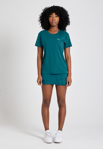 Mädchen & Damen Tennis Loose Fit T-Shirt Kurzarm, petrol grün von SPORTKIND