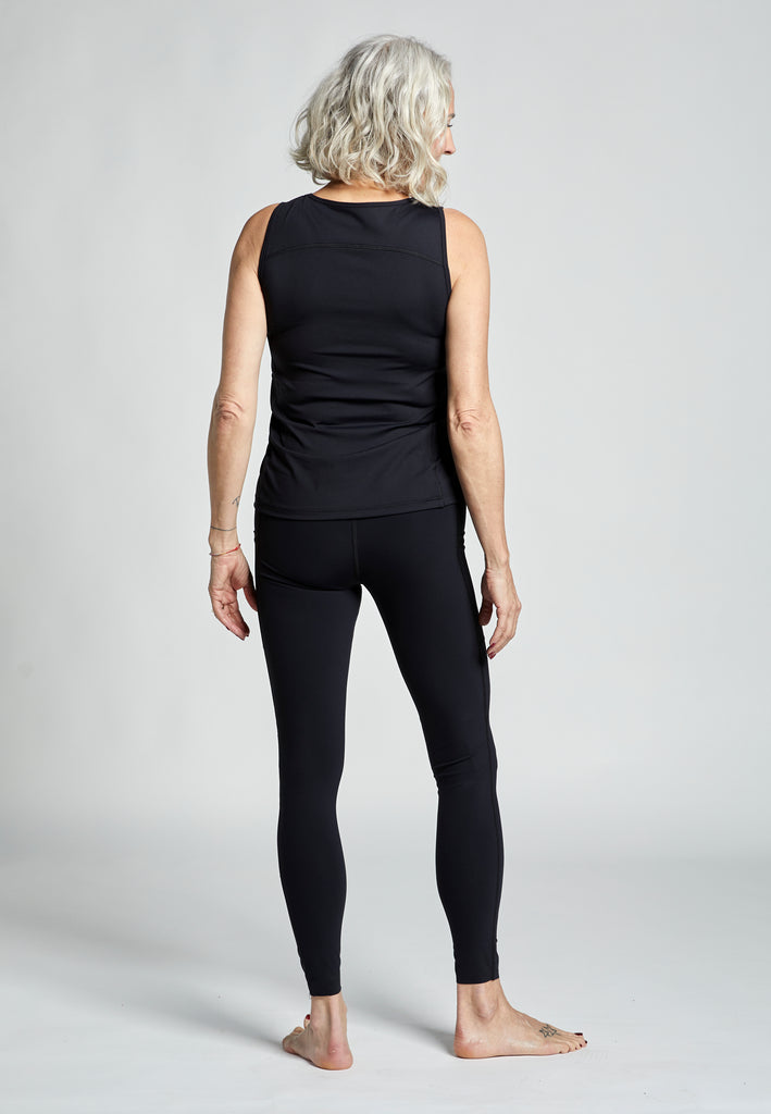 Mädchen & Damen Tennis Loose Fit Tanktop Basic, schwarz von SPORTKIND