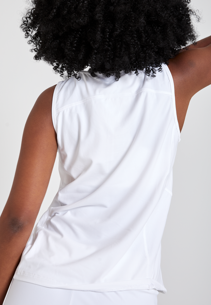 Mädchen & Damen Tennis Loose Fit Tanktop Basic, weiß von SPORTKIND