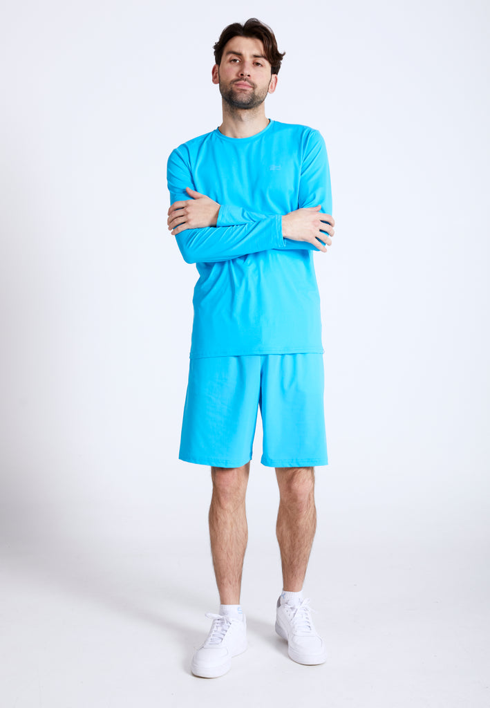 Jungen & Herren und Gender Tennis Rundhals Longsleeve Shirt, türkis von SPORTKIND