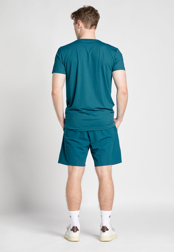 Jungen & Herren Tennis Shorts Performance fuer Herren & Jungen, petrol gruen von SPORTKIND