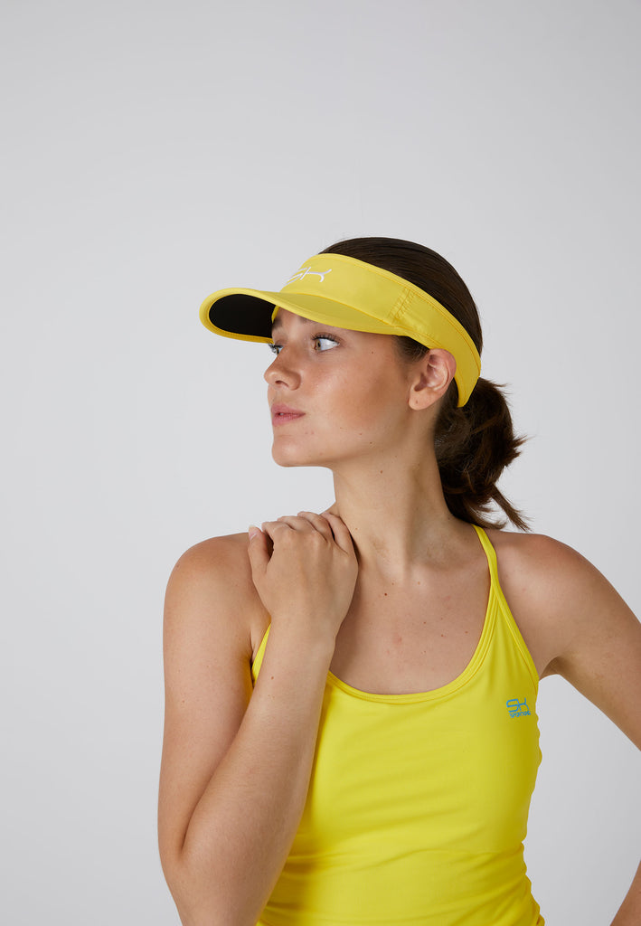 Unisex und Gender Tennis Sun Visor, gelb von SPORTKIND