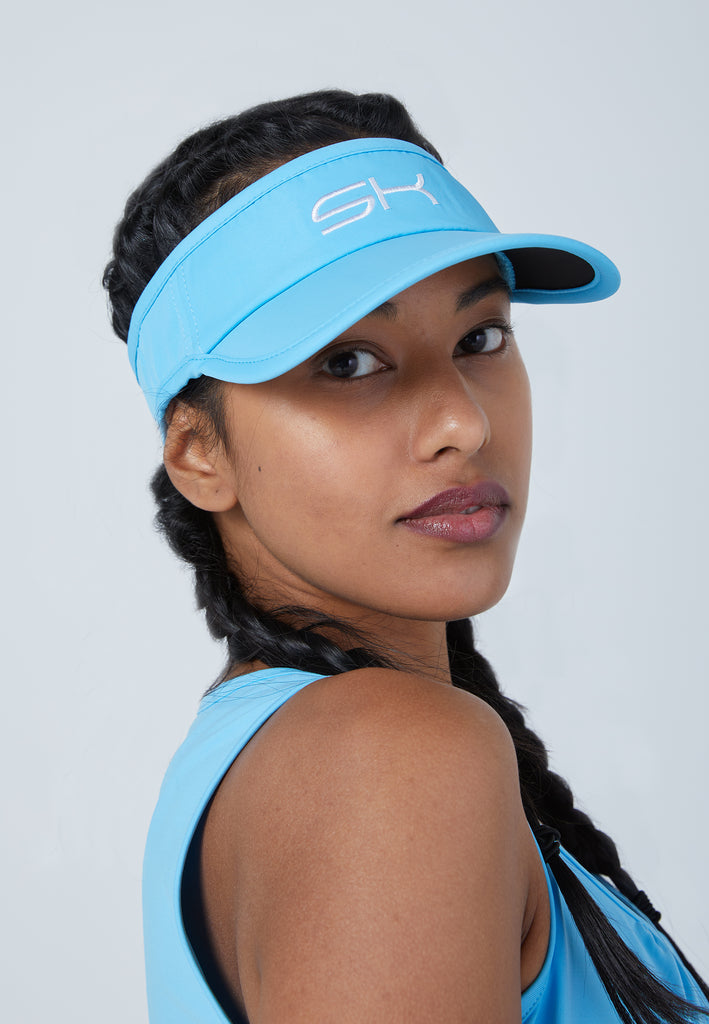 Unisex und Gender Tennis Sun Visor, hellblau von SPORTKIND
