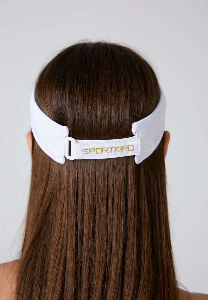 Unisex und Gender Tennis Sun Visor, weiß/gold von SPORTKIND