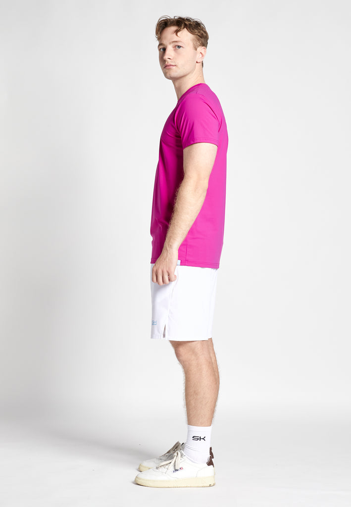 Jungen & Herren Tennis T-Shirt Rundhals, berry pink von SPORTKIND