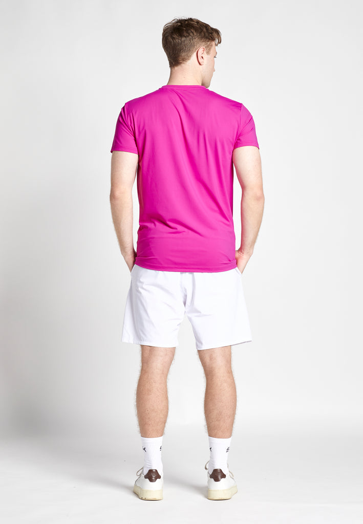 Jungen & Herren Tennis T-Shirt Rundhals, berry pink von SPORTKIND