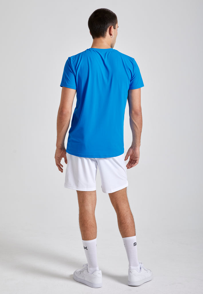 Jungen & Herren Tennis T-Shirt Rundhals, cyan blau von SPORTKIND
