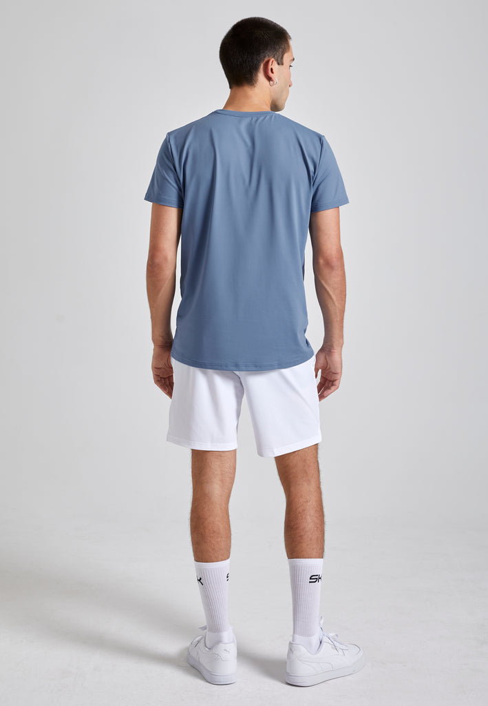 Jungen & Herren Tennis T-Shirt Rundhals, grau blau von SPORTKIND