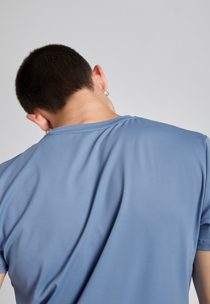 Jungen & Herren Tennis T-Shirt Rundhals, grau blau von SPORTKIND