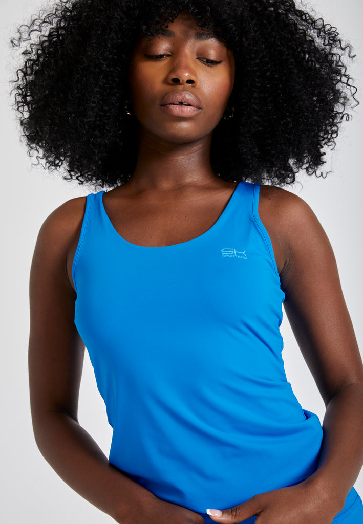 Mädchen & Damen Tennis Tanktop, cyan blau von SPORTKIND