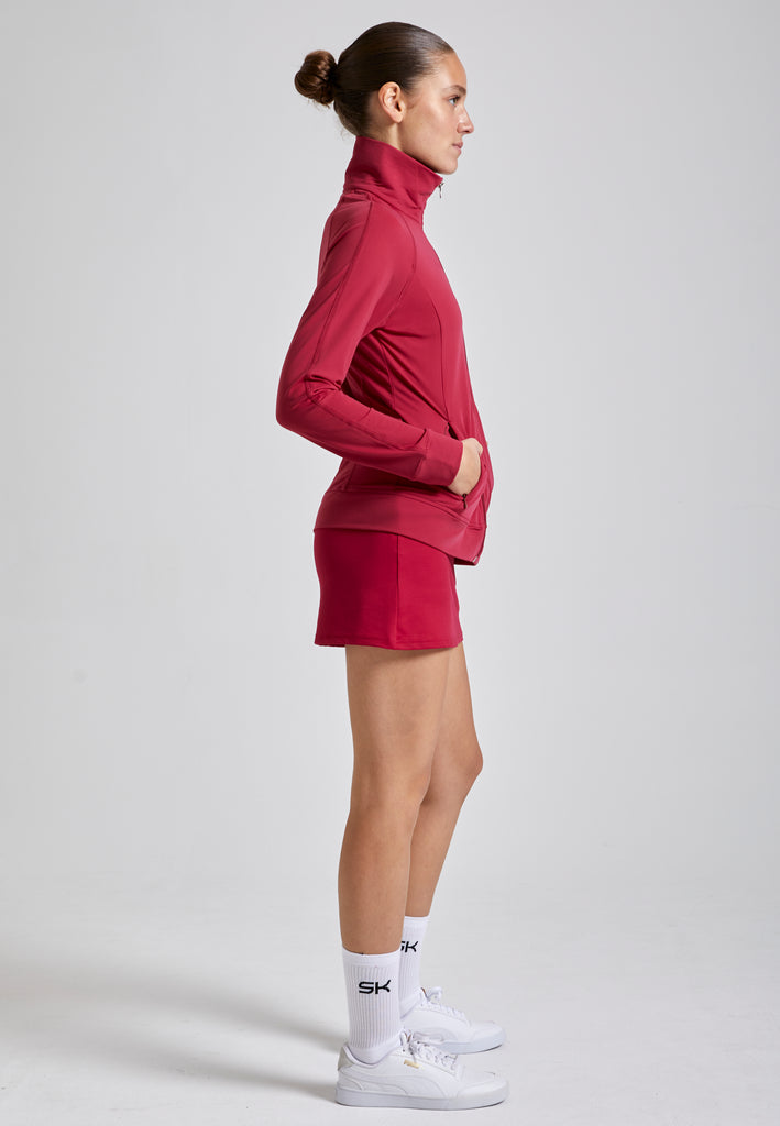 Mädchen & Damen Tennis Trainingsjacke, bordeaux rot von SPORTKIND