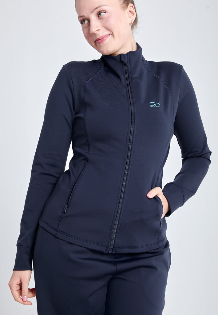 Mädchen & Damen Tennis Trainingsjacke, navy blau von SPORTKIND