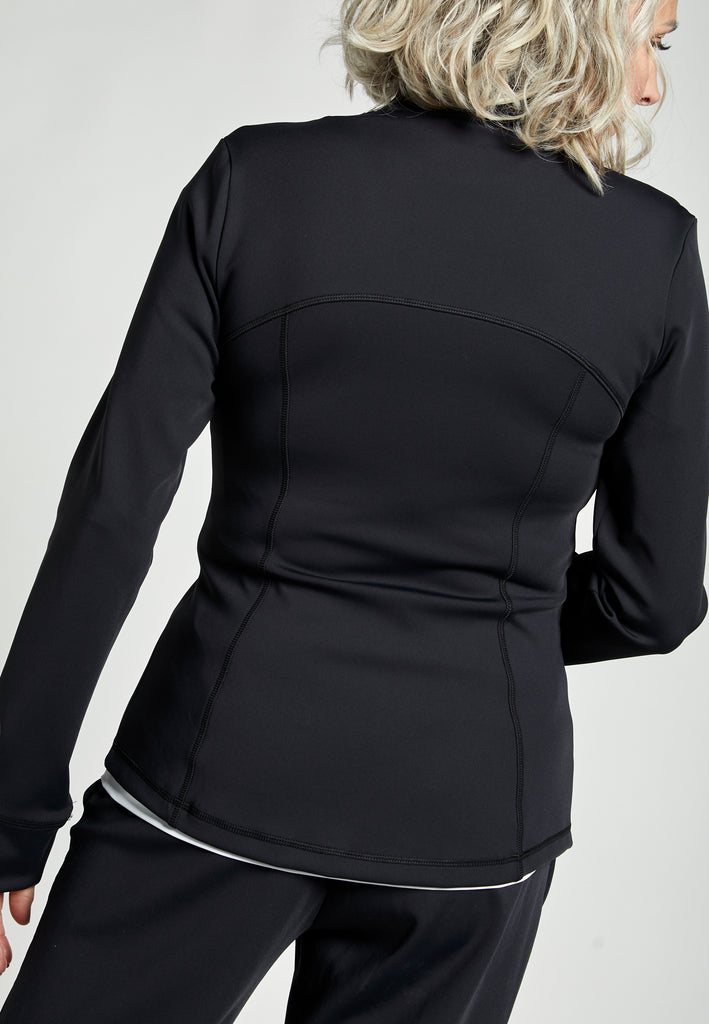 Mädchen & Damen Tennis Trainingsjacke, schwarz von SPORTKIND