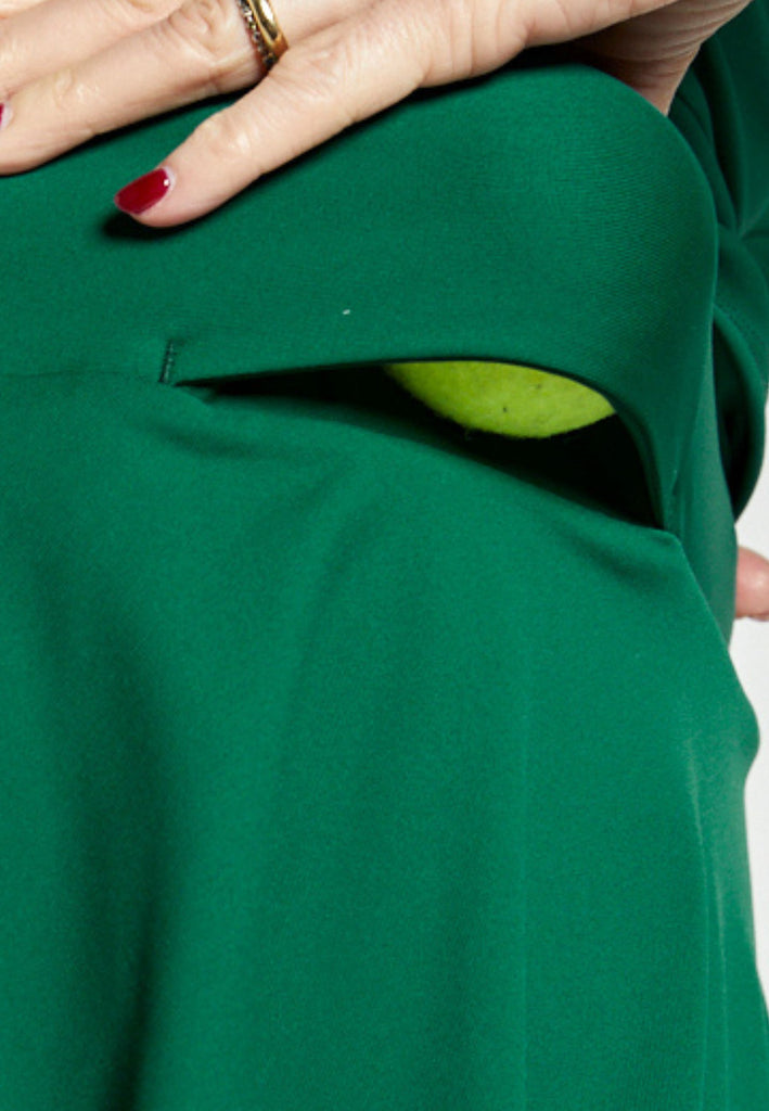 Mädchen & Damen Tulip Light Tennisrock / Skort mit Ballhalter, tannengrün von SPORTKIND