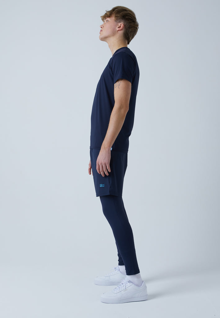 Jungen & Herren und Gender 2-in-1 Shorts mit Leggings, navy blau von SPORTKIND