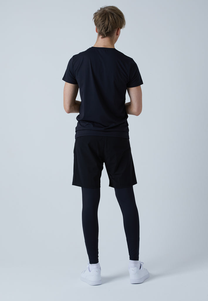 Jungen & Herren und Gender 2-in-1 Shorts mit Leggings, schwarz von SPORTKIND