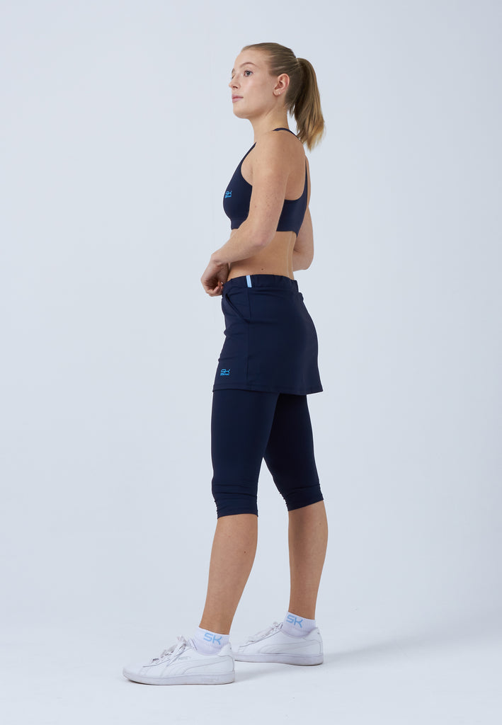 Mädchen & Damen und Gender 2-in-1 Tennisrock mit Leggings / Skapri, navy blau von SPORTKIND