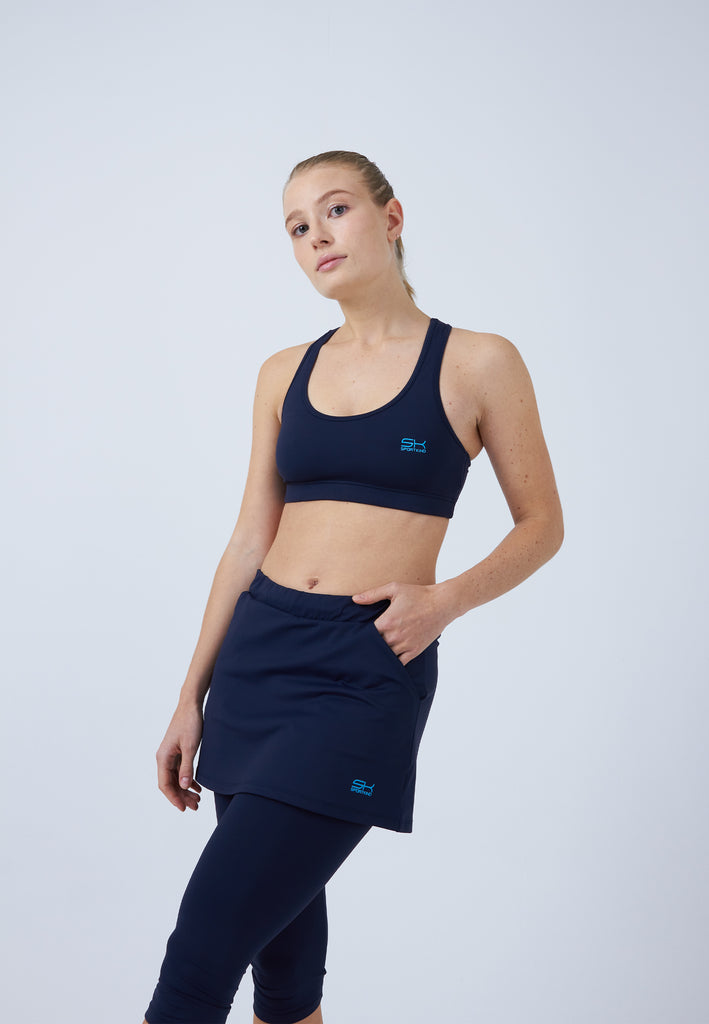 Mädchen & Damen und Gender 2-in-1 Tennisrock mit Leggings / Skapri, navy blau von SPORTKIND
