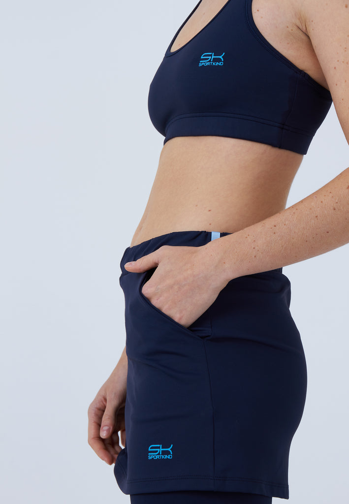 Mädchen & Damen und Gender 2-in-1 Tennisrock mit Leggings / Skapri, navy blau von SPORTKIND
