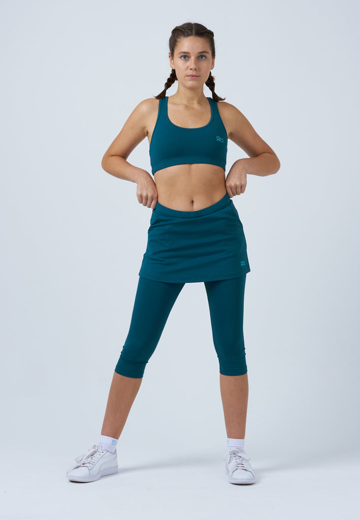 Mädchen & Damen und Gender 2-in-1 Tennisrock mit Leggings / Skapri, petrol grün von SPORTKIND